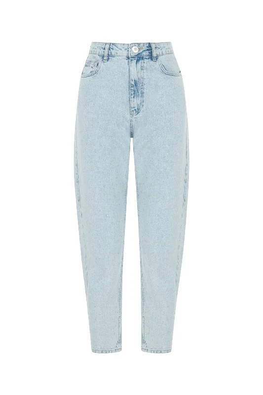 pink skinny pants trendy -High-Waisted Jeans