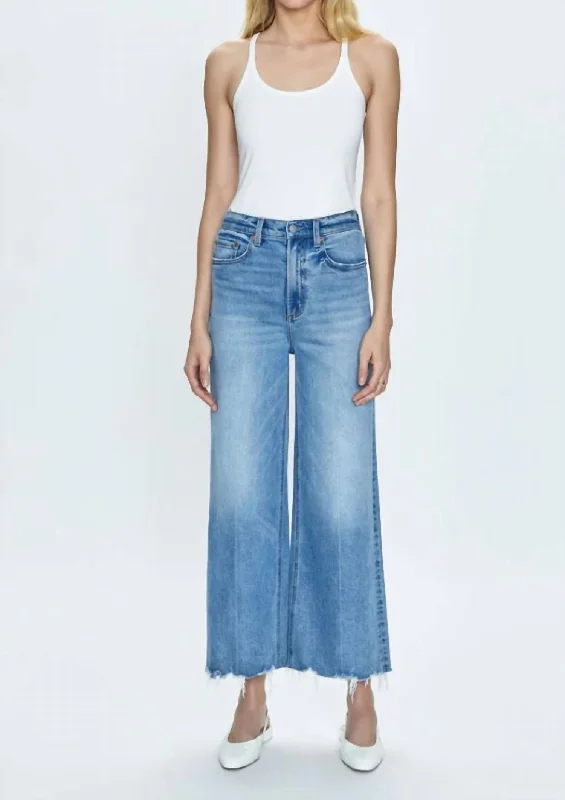 navy slim fit pants polished -Lana High Rise Ultra Wide Leg Denim Jeans In Villa