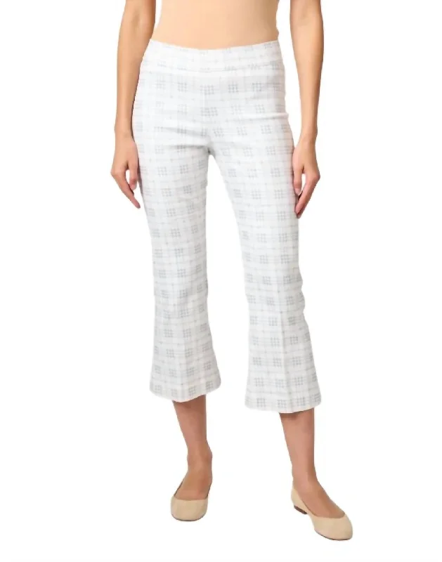 white tailored pants modern -Leo Plaid Pant In White Plaid