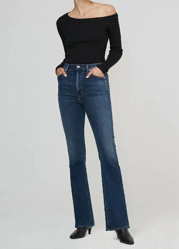 black sweatpants for workout -Lilah High Rise Bootcut Jeans In Morella