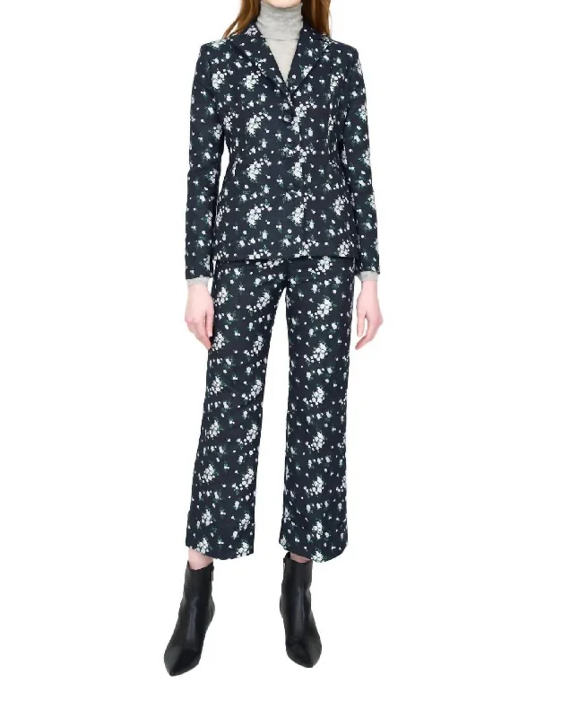 green tailored pants smart -Mallory Pant In Floral Jacquard