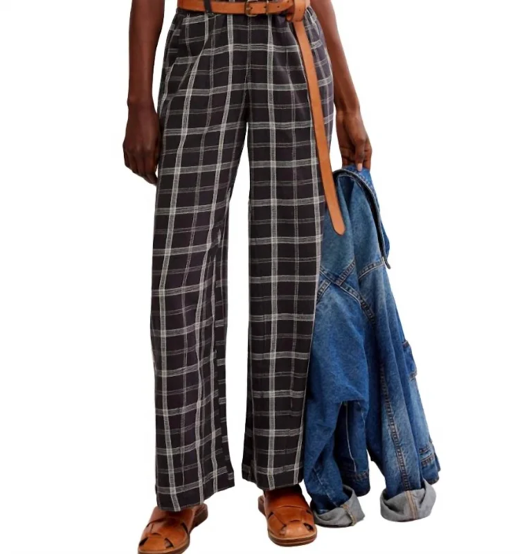 red wide leg pants trendy -Mara Menswear Overall In Black Combo