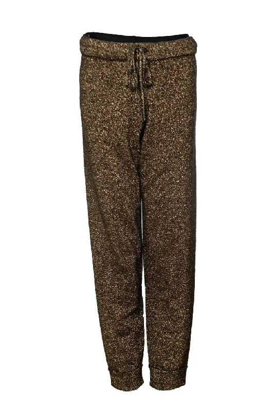 black chino pants polished -Metallic lurex jogging trousers