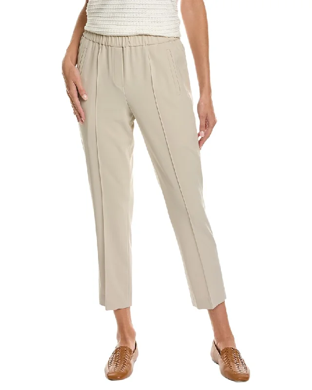 white cargo pants versatile -Michael Kors Serge Elastic Wool Pull-On Pant