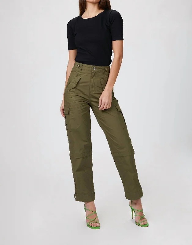 black yoga pants stretch -Military Trousers In Army Green