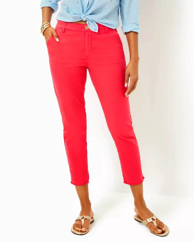 grey sweatpants relaxed -Montoya Chino Pants In Mizner Red