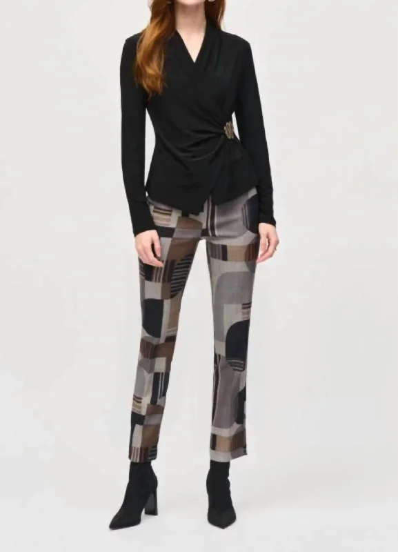 beige chino pants versatile -Multi Pants In Black Multi