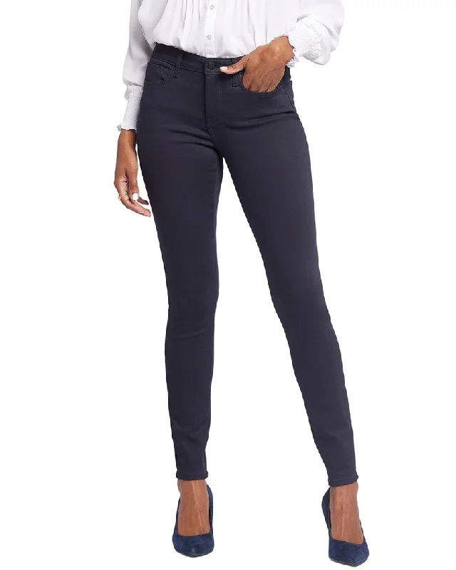 blue high waisted pants chic -NYDJ AMI Dark Rinse Skinny Leg Jean