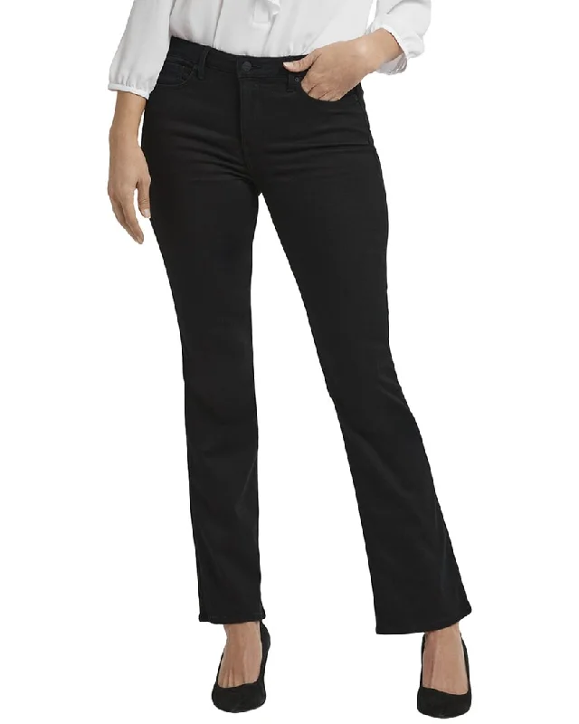 black leather pants bold -NYDJ Barbara Black Bootcut Jean