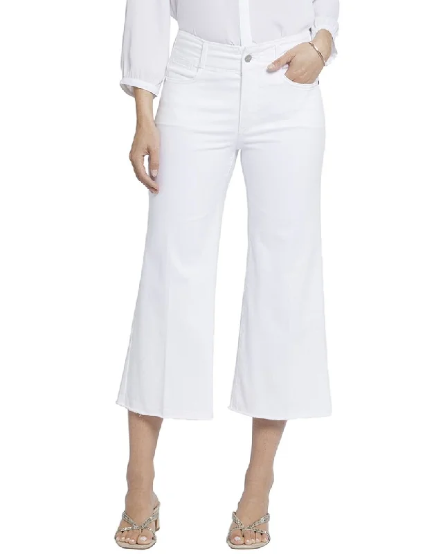 white slim fit pants modern -NYDJ Brigitte Optic White Wide Leg Jean