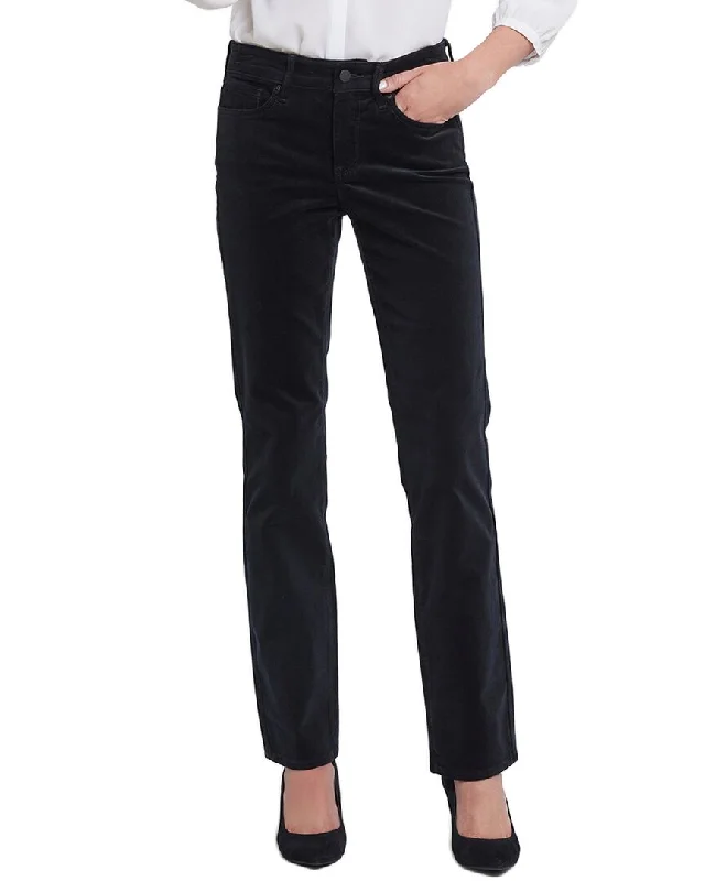 red skinny pants vibrant -NYDJ Marilyn Black Straight Jean