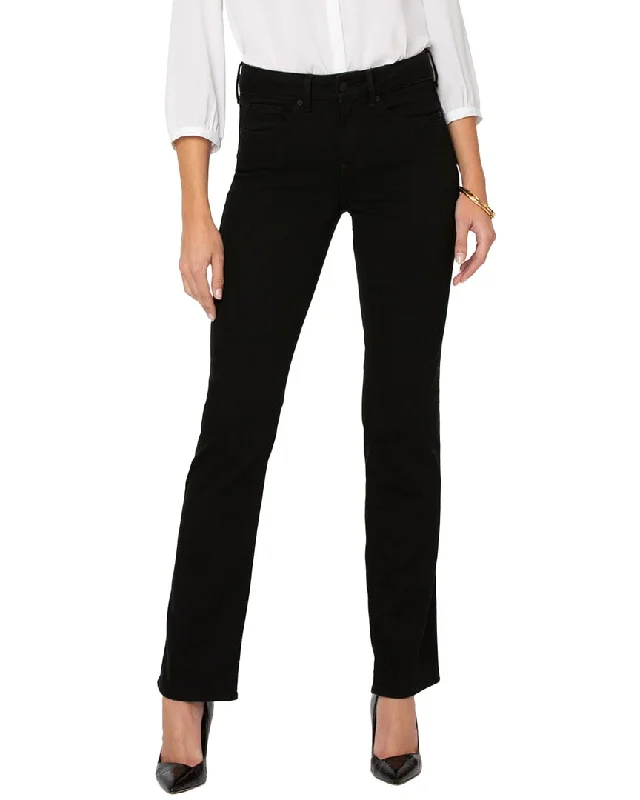 pink leather pants bold -NYDJ Petite Marilyn Black Straight Jean