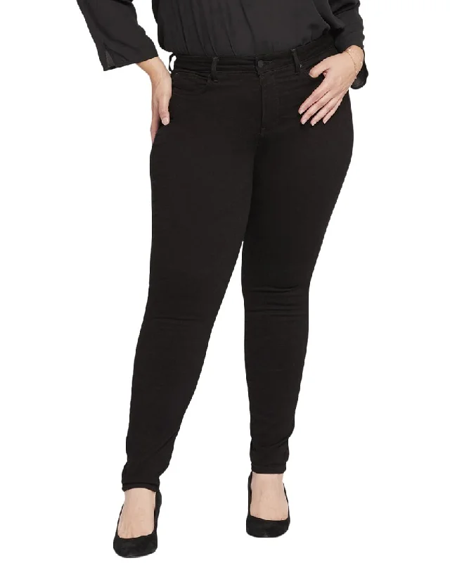 white high waisted pants chic -NYDJ Plus Ami Black Skinny Jean