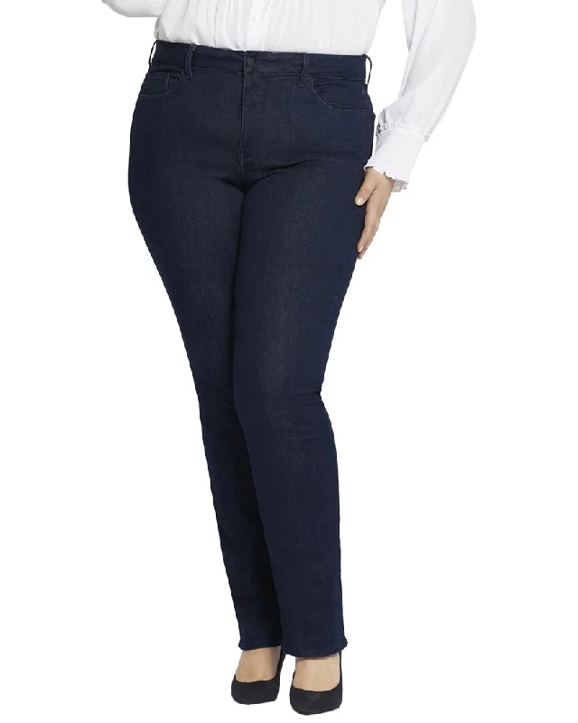 grey dress pants for office -NYDJ Plus Marilyn Rinse Straight Jean