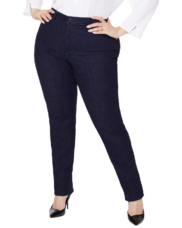 black yoga pants for women -NYDJ Plus Sheri Rinse Slim Jean