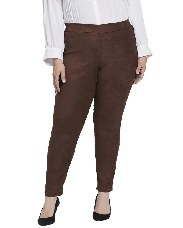 khaki high waisted pants sleek -NYDJ Plus Suede Dark Chocolate Jean