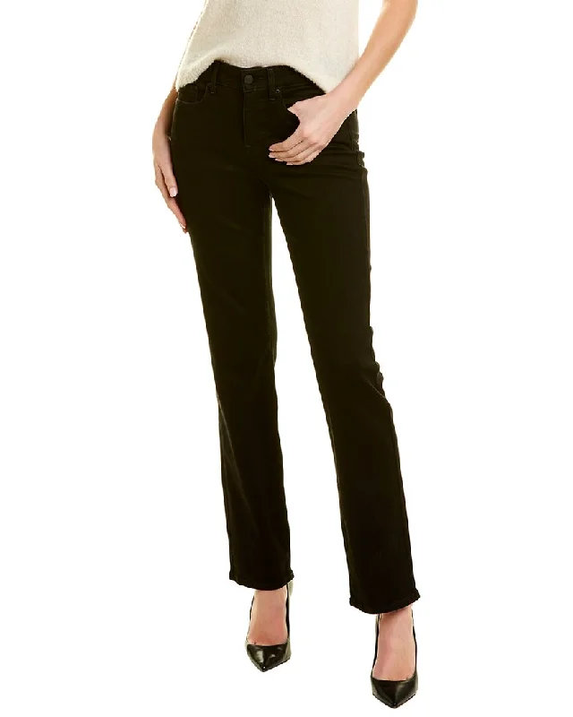 red leather pants bold -NYDJ Straight Black Crop Jean