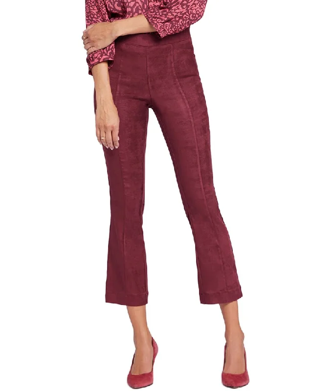 red tailored pants vibrant -NYDJ Suede Dark Cherry Bootcut Jean