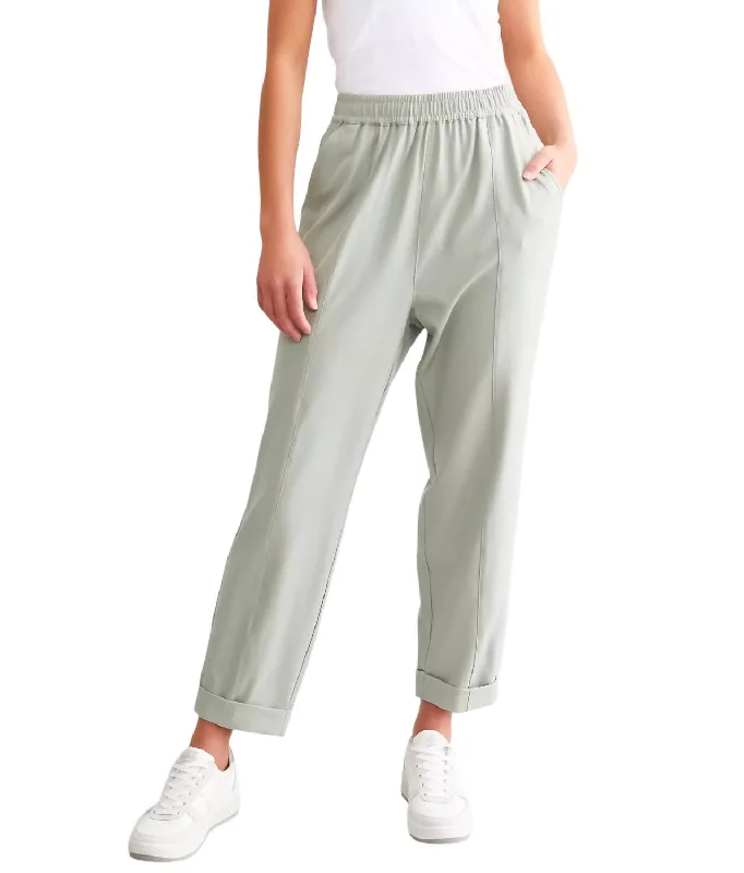 blue cargo pants for men -Oakland Turnup Taper Pant In Cool Sage