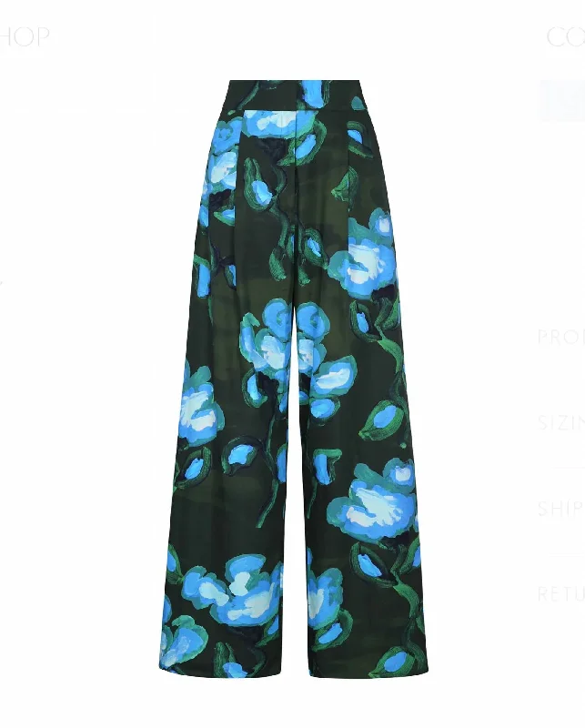 blue dress pants classic -Panca Pants In Recuerdos Verde