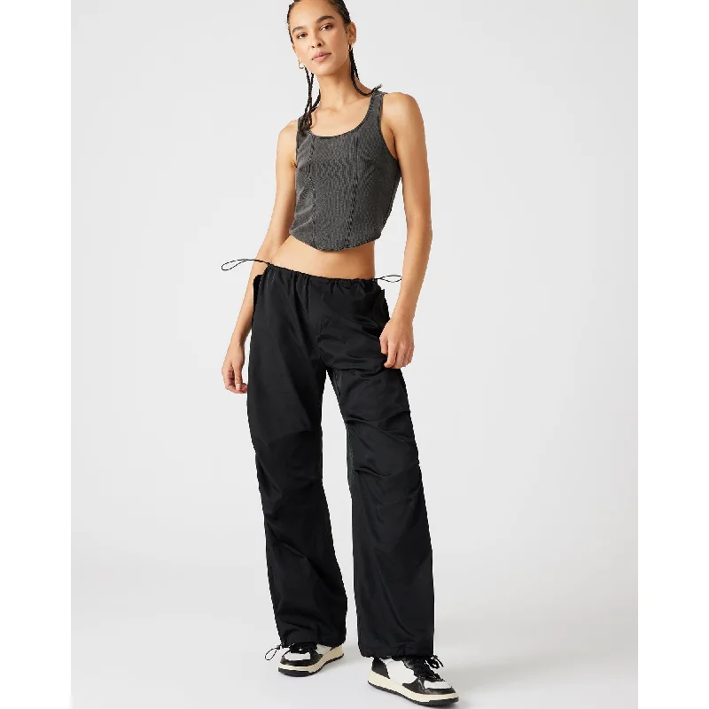 pink skinny pants trendy -Pia Parachute Pant Black