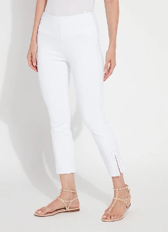 white straight pants versatile -Poppy Embroidered Denim (25" Inseam)