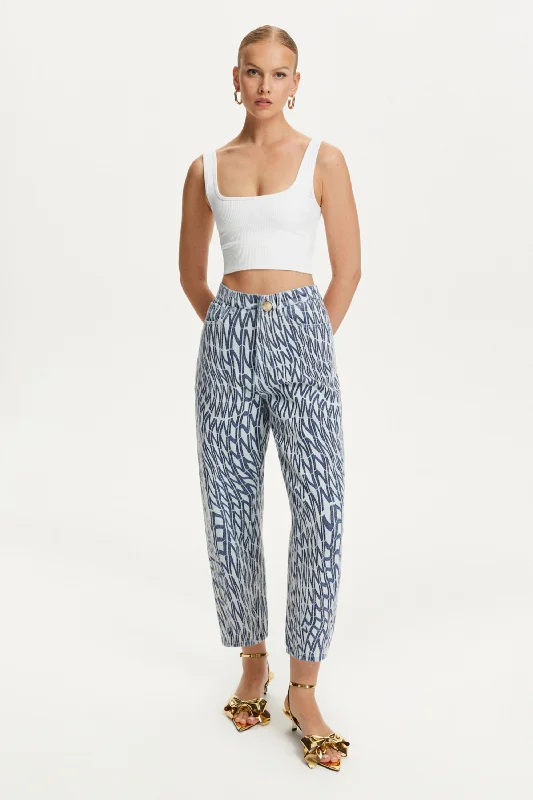 beige chino pants polished -Printed Mom Jeans