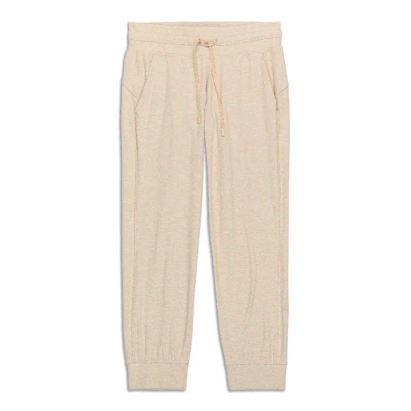 white wide leg pants elegant -Ready To High-Rise Cropped Jogger - Resale