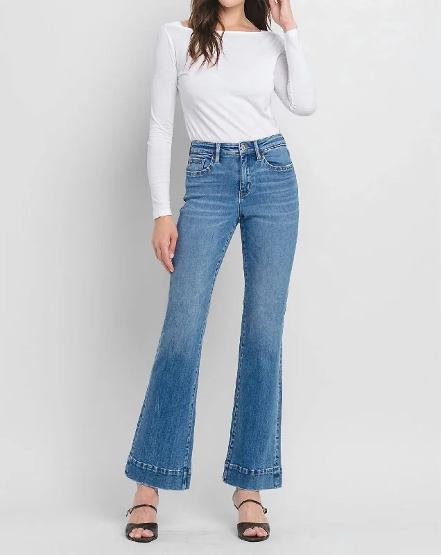 green chino pants smart -Relaxed Flare Jeans In Denim