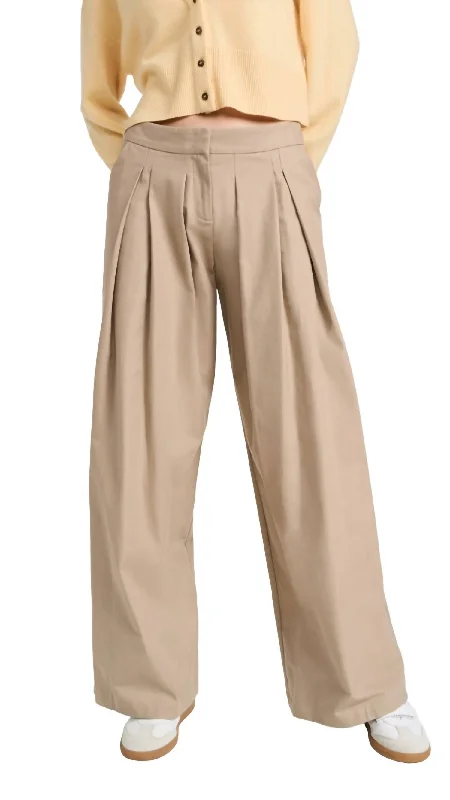 white high waisted pants chic -Rum Pants In Natural