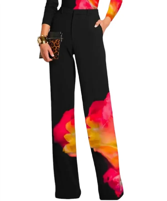 green skinny pants chic -Scarlett High Waisted Color Printed Pants In Black