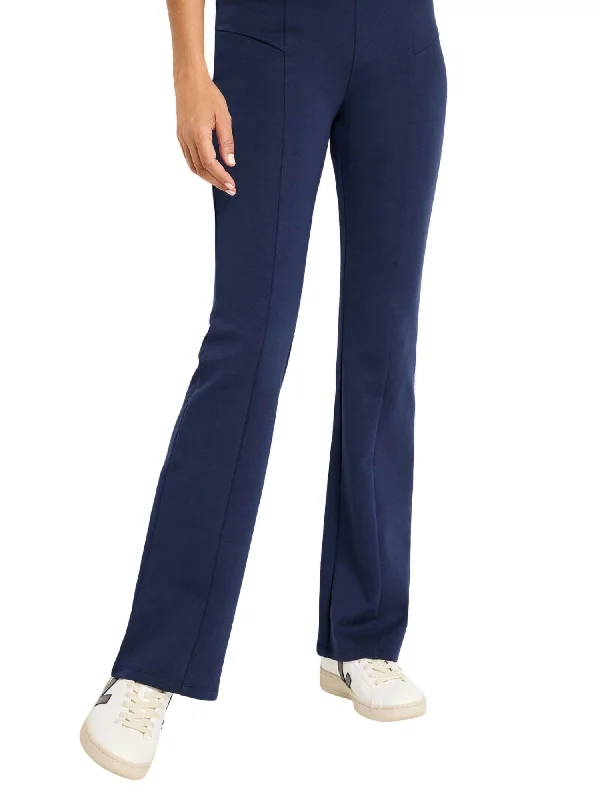 blue jogger pants comfy -Seamed Bootcut Pant In Ink