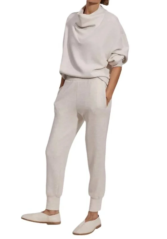 pink dress pants chic -Slim Cuff Pant In Ivory Marl