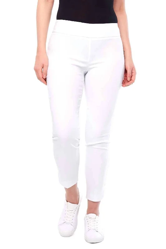 green jogger pants relaxed -Solid Slim Ankle Pant In White