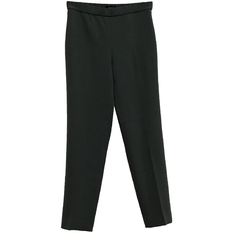 grey tailored pants for work -Theory Straight Leg Pants in Grey Triacetate