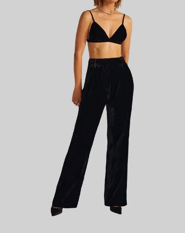 black yoga pants for women -Velvet Pant In Black