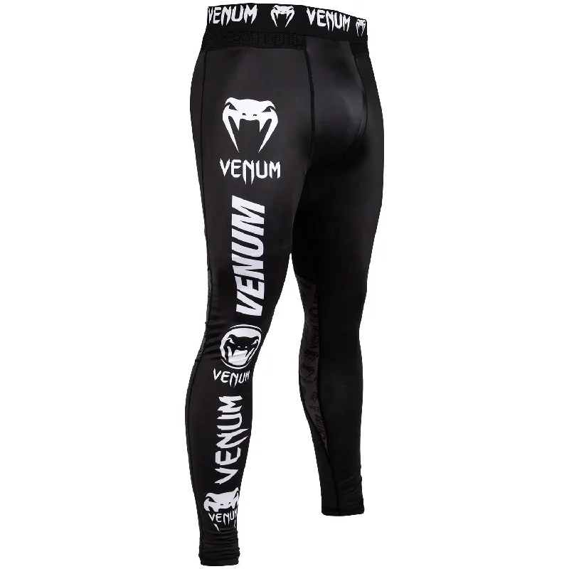 green straight pants classic -Venum Logos Compression Tights - Black/White