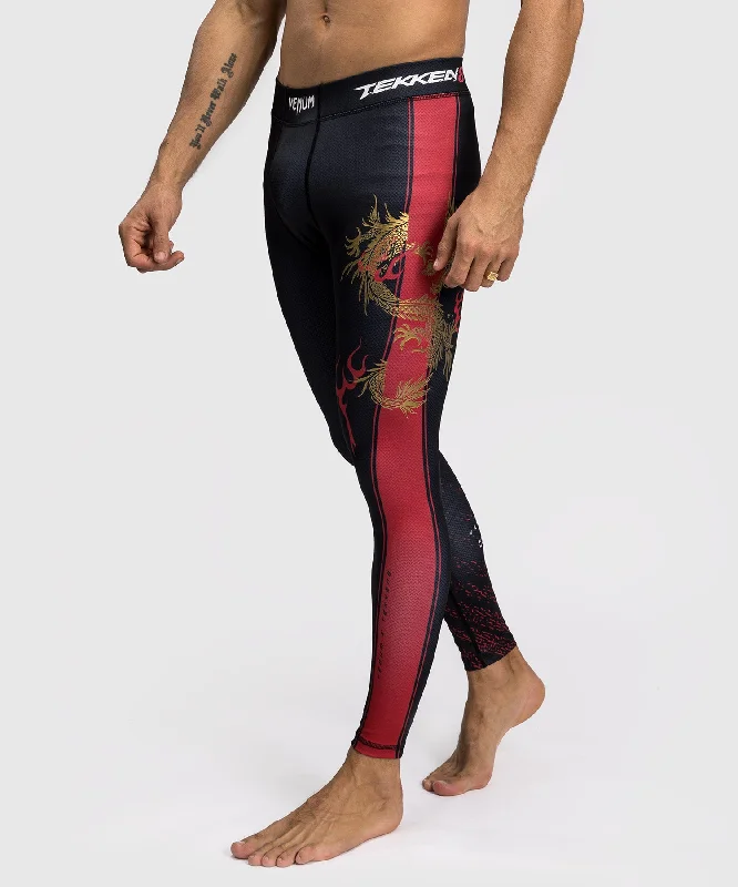 red wide leg pants trendy -Venum x TEKKEN 8 - Marshall Law Spats - Black/Red/Gold