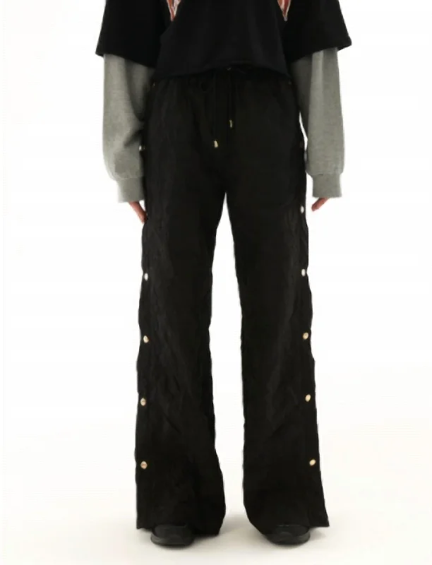 beige wide leg pants stylish -Volley Pant In Black