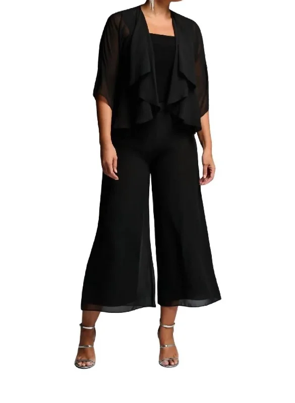 blue skinny jeans pants trendy -Wide Leg Flowy Pant In Black