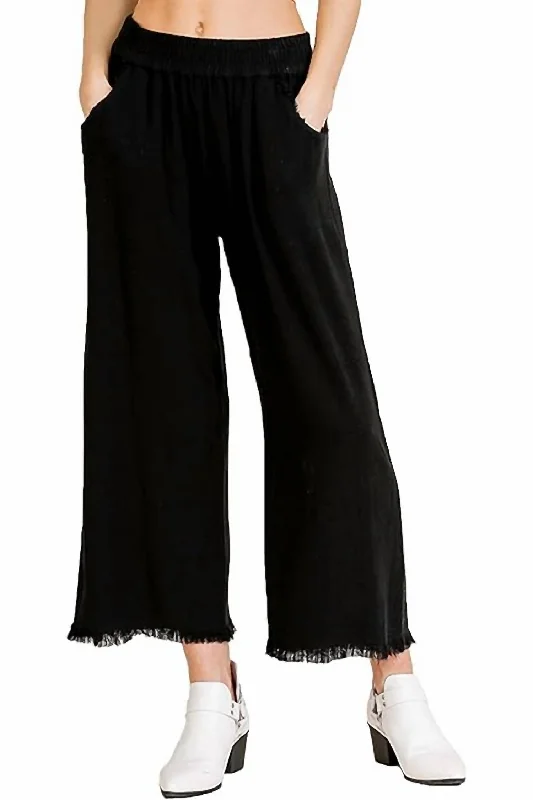 blue skinny jeans pants stylish -Wide Leg Pants In Black