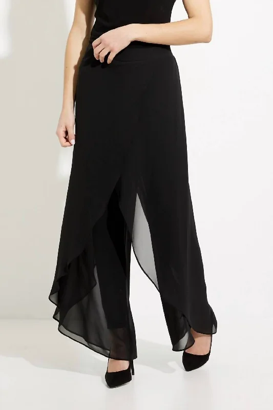 blue high waisted pants trendy -Wide Leg Pants In Black