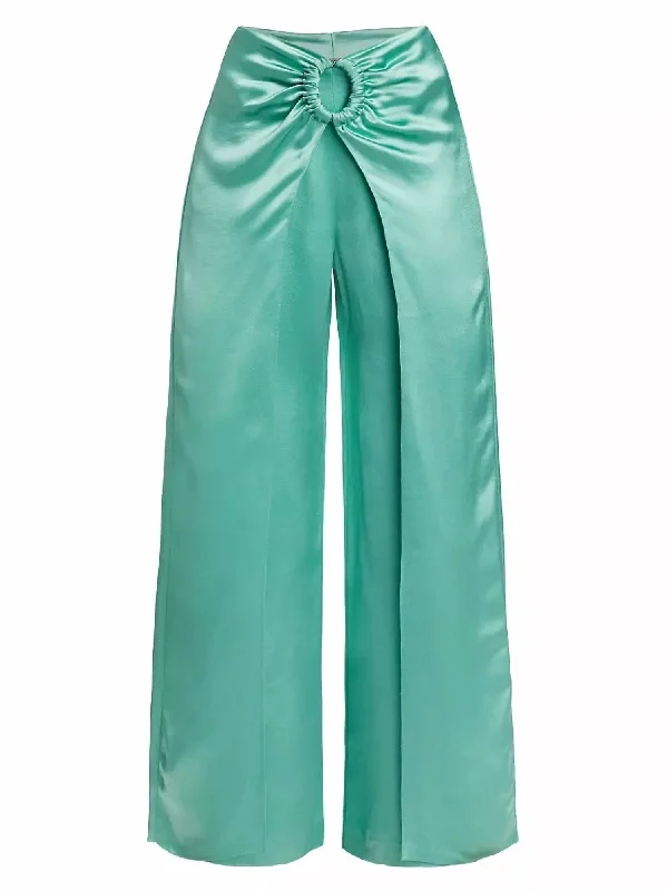 red leather pants bold -Women's Belma Wide Leg Pants In Aqua