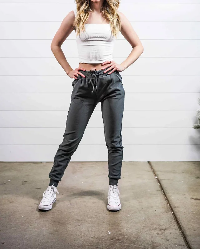 navy jogger pants comfy -Women's Joggers In Charcoal