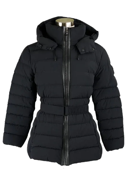 sweatshirts with deep cuffs -Roselyn Belted Puffer Down Jacket