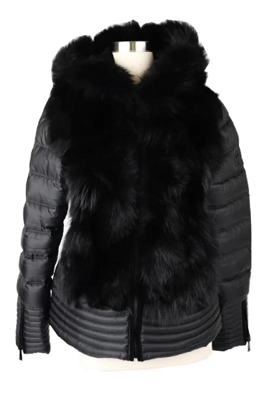 sweatshirts for relaxed wear -Short Fur Front Puffer Jacket