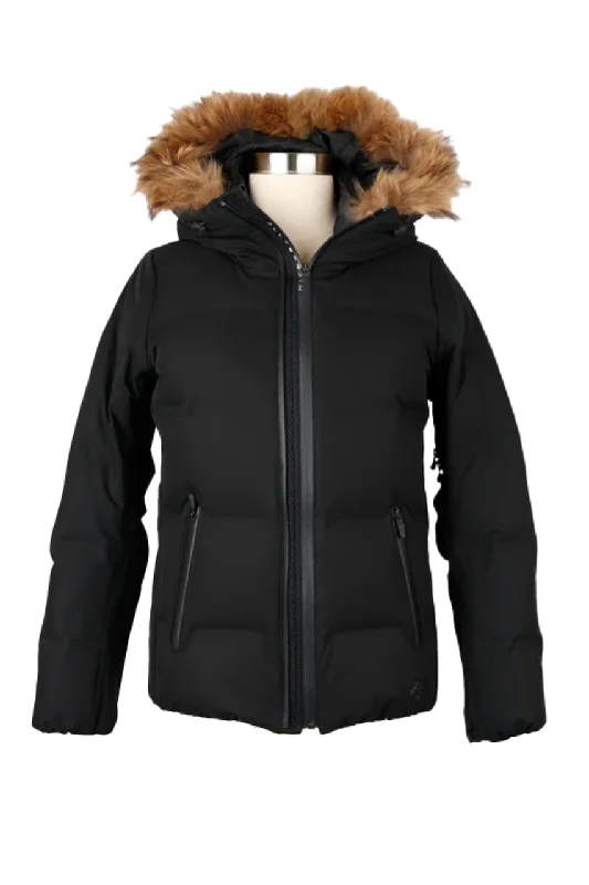 sweatshirts for cozy fashion -Short Fur Hood Puffer Jacket